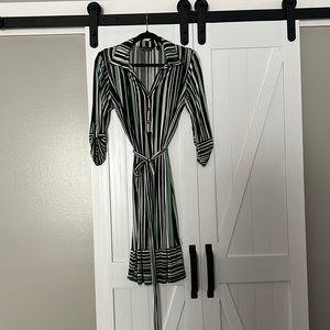 Striped Dress w/waist tie